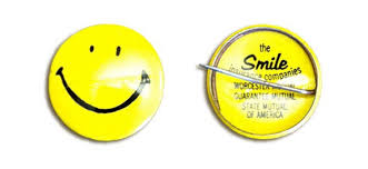 The original Harvey Ross Ball smiling face badge