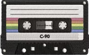 C90 casette tape with rainbow